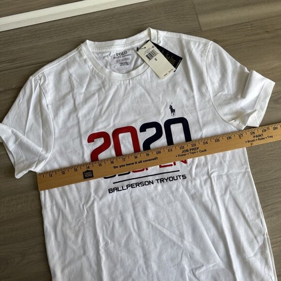 Polo Ralph Lauren 2020 US Open Ballperson Tryouts Men's White Sm Shirt Pony NWT - Picture 6 of 10